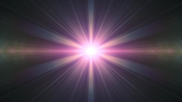 Symetrické výbuch světla optické čočky světlice přechod lesklý animace bezešvé smyčka umění pozadí nová kvalita přirozené osvětlení lampy paprsky efekt dynamické barevné jasný video záběry — Stock video