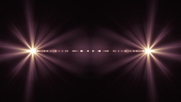 2 hvězdy kolize exploze průkazkovou optické čočky světlice lesklé animace bezešvé smyčka umění pozadí nové kvalitní přirozené osvětlení lampa paprsky efekt dynamické barevné světlé videozáznam — Stock video