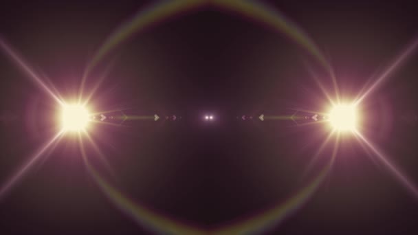 2 зірки зіткнення вибуху спалахує оптична лінза блискуча анімація безшовний цикл арт фон нова якість природного освітлення лампа промені ефект динамічний барвистий яскравий відеозапис — стокове відео