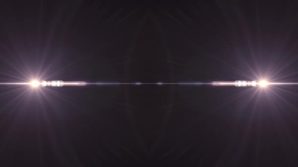2 つ星評価衝突爆発フラッシュ ライト光学レンズ フレア光沢のあるアニメーション シームレス ループ美術背景新しい品質自然照明ランプ光線効果動的カラフルな明るい映像 — ストック動画