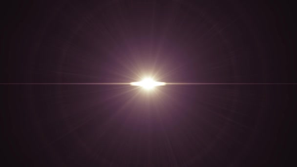 Center flimmer stjärna solen lyser optisk lins nödraketer glänsande animation konst bakgrund loop nya kvalitet naturlig belysning lampa strålar effekt dynamiska färgglada ljusa videofilmer — Stockvideo