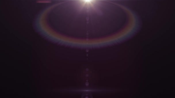 Бічні мерехтливі зірки сонячні промені вогні оптична лінза спалахує блискуча анімація художній фон петля нової якості природного освітлення лампа промені ефект динамічний барвистий яскравий відеозапис — стокове відео