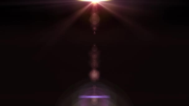 Yıldız güneş ışınları ışık optik objektif flickering yan parlak animasyon sanat arka plan döngü yeni kalite doğal aydınlatma lambası ışınları etkisi dinamik renkli parlak video görüntüleri fişekleri — Stok video