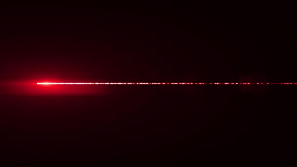 Horisontell rörelse laser ljus optisk lins nödraketer glänsande bokeh animation konst bakgrund - ny kvalitet naturlig belysning lampa strålar effekt dynamiska färgglada ljusa videofilmer — Stockvideo