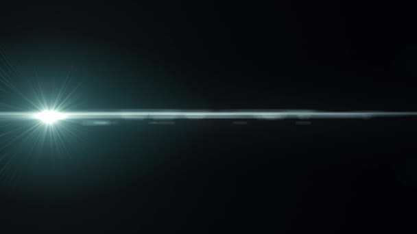 Lumières mobiles horizontales lentille optique fusées éclairantes brillant bokeh animation fond d'art - nouvelle qualité lumière naturelle lampe rayons effet dynamique coloré lumineux séquences vidéo — Video
