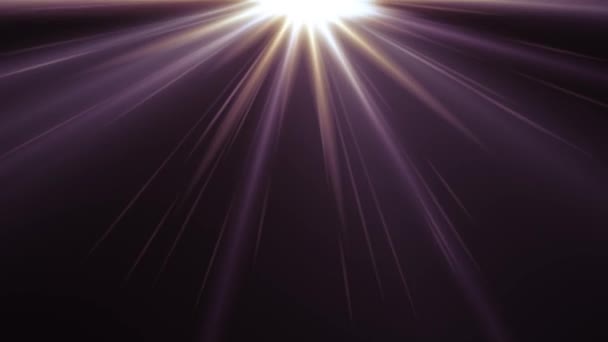 Lado giratorio rayos luces ópticas lente llamaradas brillante bokeh animación arte fondo lazo sin costuras - nueva calidad iluminación natural lámpara rayos efecto dinámico colorido vídeo brillante — Vídeo de stock