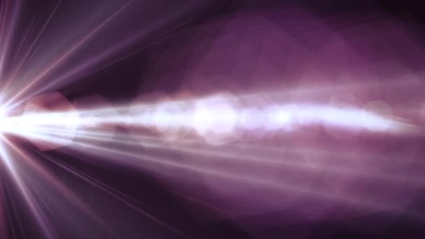 Seite rotierende Strahlen leuchtet optische Linse fackelt glänzende Bokeh Animation Kunst Hintergrund - neue Qualität natürliches Licht Lampe Strahlen Effekt dynamische bunte helle Videomaterial — Stockvideo