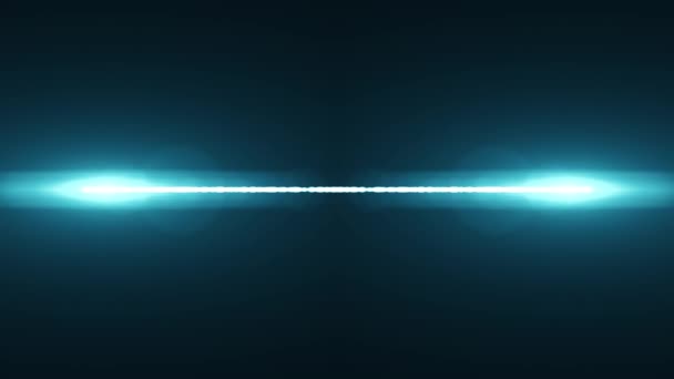 Horisontella blå laser beam ficklampor optisk lins nödraketer glänsande animation sömlös loop konst bakgrunden nya kvalitet naturlig belysning lampa strålar effekt dynamiska färgglada ljusa videofilmer — Stockvideo