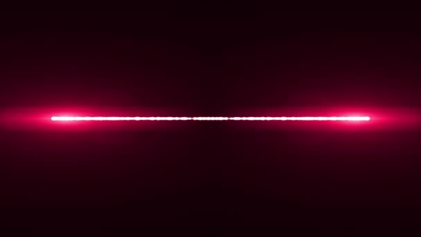 Faisceau laser rouge horizontal lumières flash lentille optique fusées éclairantes animation brillante boucle sans couture art fond nouvelle qualité lumière naturelle lampe rayons effet dynamique coloré lumineux vidéo — Video
