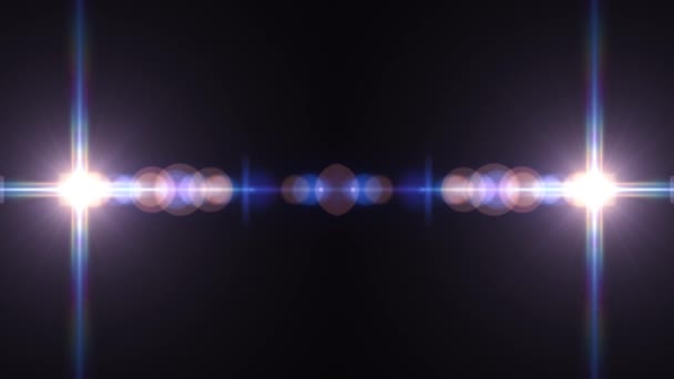 2 Sterne Kollision Explosion Blitz Lichter optische Linse Fackeln glänzende Animation nahtlose Schleife Kunst Hintergrund neue Qualität natürliches Licht Lampe Strahlen Effekt dynamische bunte helle Videomaterial — Stockvideo