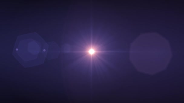 Centrum flikkerende sterren zon lichten optische lens flares glanzende animatie kunst achtergrond lus nieuwe kwaliteit natuurlijke verlichting lamp stralen effect dynamische kleurrijke heldere videobeelden — Stockvideo