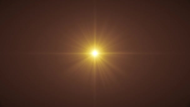 Centro parpadeante estrella sol luces lente óptica llamaradas animación brillante arte fondo bucle nueva calidad iluminación natural lámpara rayos efecto dinámico colorido brillante vídeo — Vídeos de Stock