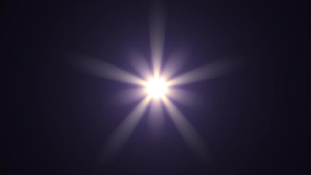 Centrum flikkerende sterren zon lichten optische lens flares glanzende animatie kunst achtergrond lus nieuwe kwaliteit natuurlijke verlichting lamp stralen effect dynamische kleurrijke heldere videobeelden — Stockvideo