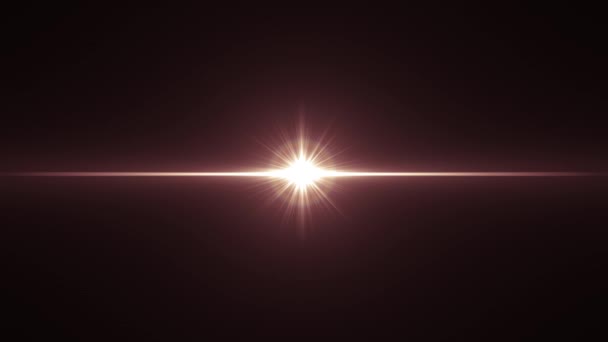 Center villódzó csillagos sun fény optikai lencse trapéznadrág fényes animáció művészeti háttér hurok új minőségű természetes világítás lámpa sugarak hatása dinamikus színes világos videofelvétel — Stock videók