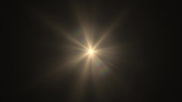 Center flickering star sun lights optical lens flares shiny animation art background loop new quality natural lighting lamp rays effect dynamic colorful bright video footage — Stock Video