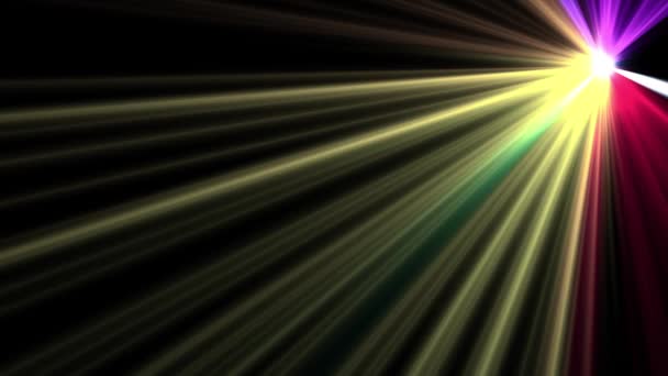사이드 레인 보우 스타 태양 광선 조명 광학 렌즈 경 섬광 빛나는 애니메이션 아트 배경 루프 새로운 품질 자연 조명 램프 광선 효과 동적 다채로운 밝은 영상 — 비디오
