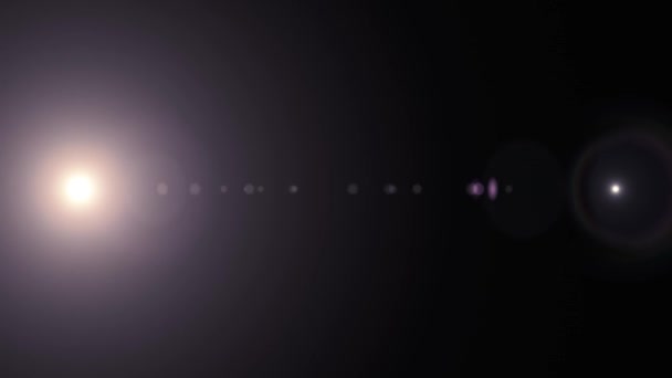 Horizontale bewegende lichten optische lens flares glanzende bokeh animatie kunst achtergrond - nieuwe kwaliteit natuurlijke verlichting lamp stralen effect dynamische kleurrijke heldere videobeelden — Stockvideo