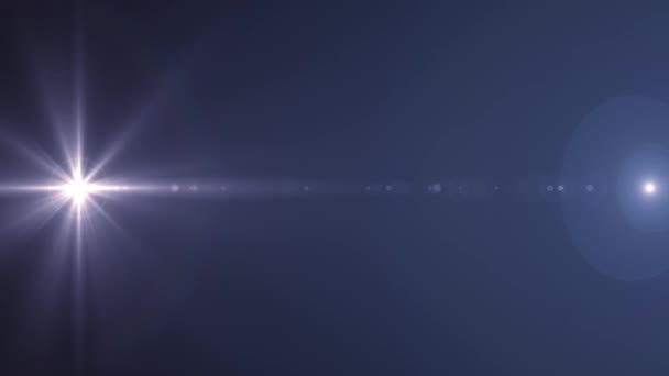 Horizontale bewegende lichten optische lens flares glanzende bokeh animatie kunst achtergrond - nieuwe kwaliteit natuurlijke verlichting lamp stralen effect dynamische kleurrijke heldere videobeelden — Stockvideo