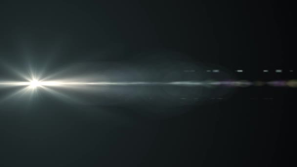 Horizontale bewegliche Lichter optische Linse fackelt glänzende Bokeh Animation Kunst Hintergrund - neue Qualität natürliches Licht Lampe Strahlen Effekt dynamische bunte helle Videomaterial — Stockvideo