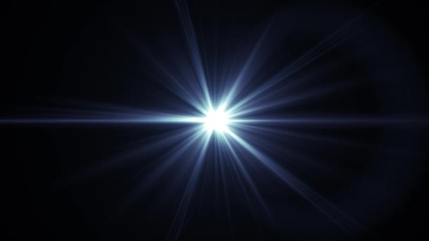 Centre scintillant étoile soleil lumières optique lentille fusées éclairantes animation art fond boucle nouvelle qualité lumière naturelle lampe rayons effet dynamique coloré lumineux vidéo — Video