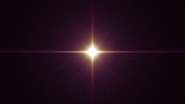 Center flickering star sun lights optical lens flares shiny animation art background loop new quality natural lighting lamp rays effect dynamic colorful bright video footage — Stock Video