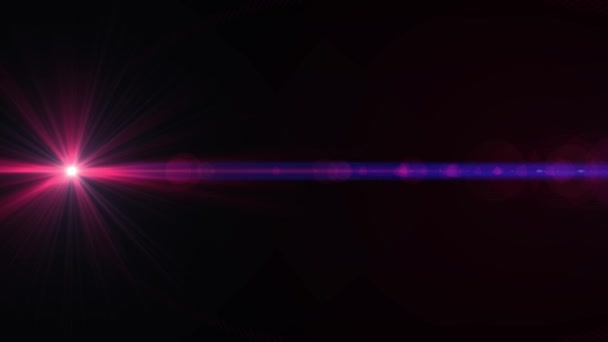 Cahaya horisontal lensa optik flare mengkilap bokeh animasi latar belakang seni - kualitas baru lampu cahaya alami efek dinamis berwarna-warni rekaman video terang — Stok Video