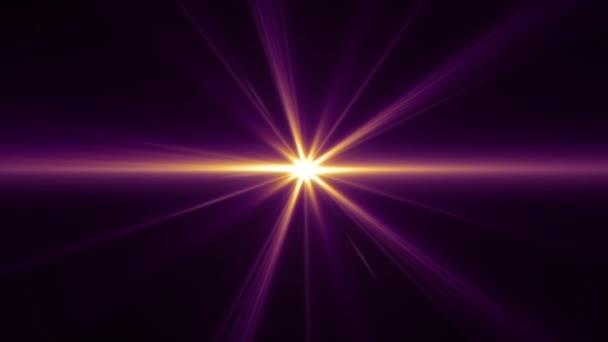Центр мерехтіння зірки сонячні вогні оптична лінза спалахує блискуча анімація художній фон петля нової якості природного освітлення промені ефект динамічний барвистий яскравий відеозапис — стокове відео