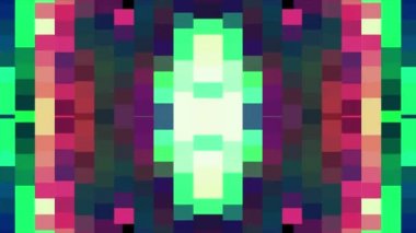 Evrensel hareket dinamik animasyonlu renkli glamour retro vintage dans müzik video görüntüleri soyut parlak yeşil pembe yumuşak renkli hareketli dikey piksel blok arka plan animasyon yeni kaliteli tatil