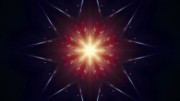 Ornamental light rays flickering star pattern animation seamless loop New quality retro vintage holiday native colorful universal motion dynamic joyful music video — Stock Video
