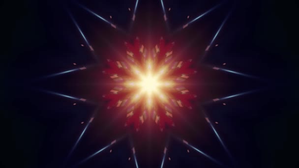 Luz ornamental rayos parpadeo estrella patrón animación lazo sin costuras Nueva calidad retro vintage vacaciones nativo colorido universal movimiento dinámico alegre música video — Vídeos de Stock