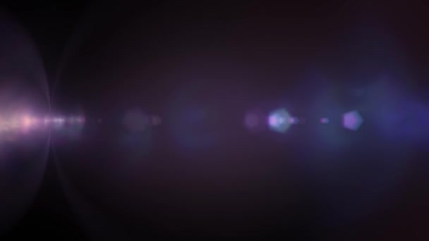 Horizontale bewegende lichten optische lens flares glanzende bokeh animatie kunst achtergrond - nieuwe kwaliteit natuurlijke verlichting lamp stralen effect dynamische kleurrijke heldere videobeelden — Stockvideo