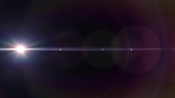 Κινείται οριζόντια φώτα οπτικό φακό φωτοβολίδες λαμπερά bokeh animation τέχνης φόντο - νέα ποιότητα φυσικού φωτισμού λαμπτήρων ακτίνες εφέ δυναμικής πολύχρωμα φωτεινά βιντεοσκοπημένα στιγμιότυπα — Αρχείο Βίντεο