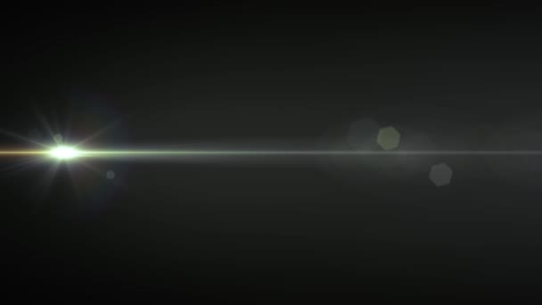 Horizontale bewegliche Lichter optische Linse fackelt glänzende Bokeh Animation Kunst Hintergrund - neue Qualität natürliches Licht Lampe Strahlen Effekt dynamische bunte helle Videomaterial — Stockvideo