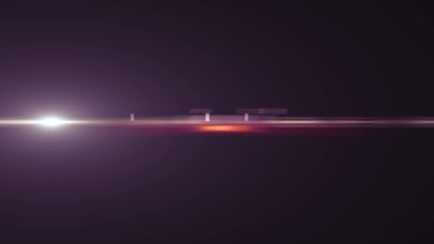Yatay hareketli ışık optik lens arka plan parlak bokeh animasyon sanat fişekleri - yeni kalite doğal aydınlatma lambası etkisi dinamik renkli parlak video görüntüleri ışınları — Stok video