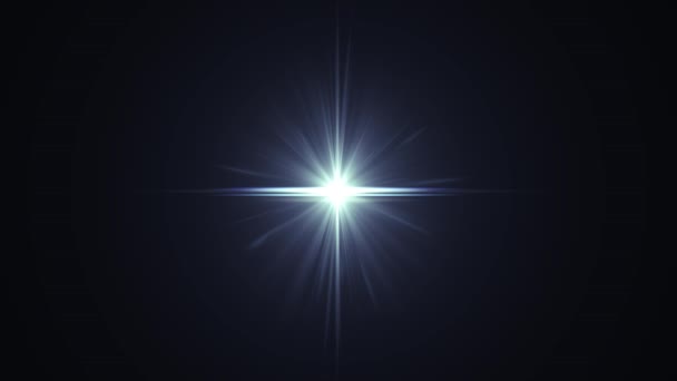 中心闪烁的明星太阳灯光学镜头耀斑闪亮动画艺术背景回路新质量自然采光灯效果动态彩色明亮的视频素材 — 图库视频影像