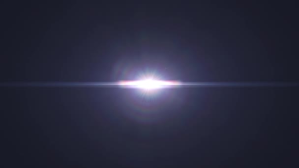 点滅星太陽ライト光学レンズ センター フレア光沢のあるアニメーション美術背景ループ新しい品質自然照明ランプ光線効果動的カラフルな明るい映像 — ストック動画