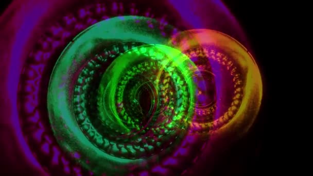 Naadloze loops backgrond animatie 60p nieuwe kwaliteit artistieke vrolijke kleurrijke dynamische universele cool mooie videobeelden van de stijl van de bewegende roterende abstracte schilderkunst retro kleuren — Stockvideo