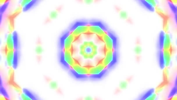 Ornamental kaleidoscope soft watercolor abstract animation seamless loop background New quality retro vintage holiday shape colorful universal motion dynamic animated joyful music cool video footage — Stock Video