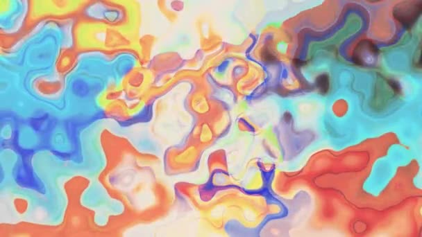 Digitale turbulente Regenbogenfarbe Farbspritzer Mischen auf weißem abstrakten Animationshintergrund neue einzigartige Qualität bunt fröhlich schöne bewegungsdynamische Videomaterial — Stockvideo
