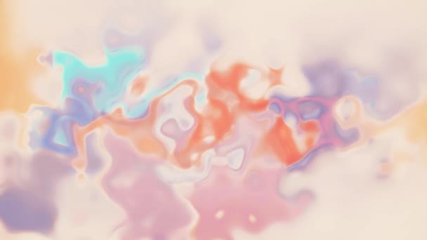 Digitale turbulente Farbspritzer Mischen auf weißem abstrakten Animationshintergrund neue einzigartige Qualität bunte fröhliche schöne Bewegung dynamische Videomaterial — Stockvideo