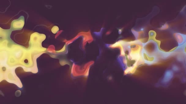 Digitale turbulente kleur verf splatter mengen op zwarte abstracte animatie achtergrond nieuwe unieke kwaliteit kleurrijke vrolijke mooie beweging dynamische video footage — Stockvideo