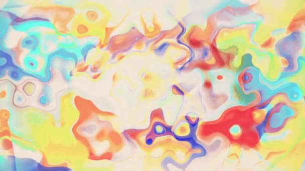 数字湍流彩色油漆飞溅混合白色抽象动画背景新的独特的品质多彩的快乐美丽的运动动态视频画面 — 图库视频影像