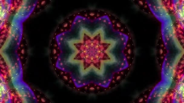 Ornamental kaleidoscope soft abstract animation seamless loop background New quality retro vintage holiday shape colorful universal motion dynamic animated joyful music cool video footage — Stock Video