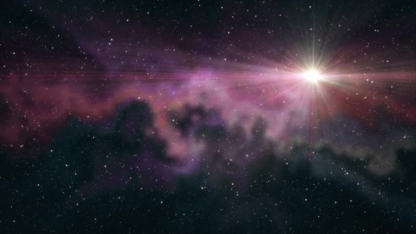 Estrella grande solitaria parpadeando brillo en movimiento suave nebulosa estrellas cielo nocturno animación fondo nueva calidad naturaleza escénico fresco colorido luz vídeo metraje — Vídeos de Stock