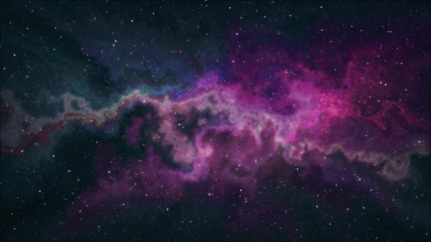 Mjukt rörliga nebula space stjärnor natt himlen animation bakgrund nya kvalitet naturen natursköna skola cool utbildning färgglada ljus videofilmer — Stockvideo