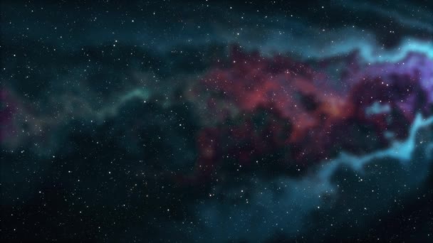 Gece gökyüzü animasyon arka plan yeni kalite doğa doğal okul serin eğitim renkli ışık video görüntüleri yumuşak hareketli Bulutsusu alan yıldız — Stok video