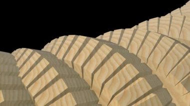 Yılan solucan omurga gibi 3d ahşap vites mekanizması sorunsuz döngü soyut animasyon arka plan yeni kalite renkli serin güzel güzel video görüntüleri döndürme