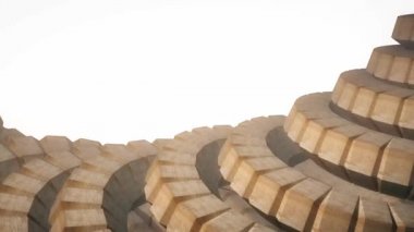 Yılan solucan omurga gibi 3d ahşap vites mekanizması sorunsuz döngü soyut animasyon arka plan yeni kalite renkli serin güzel güzel video görüntüleri döndürme