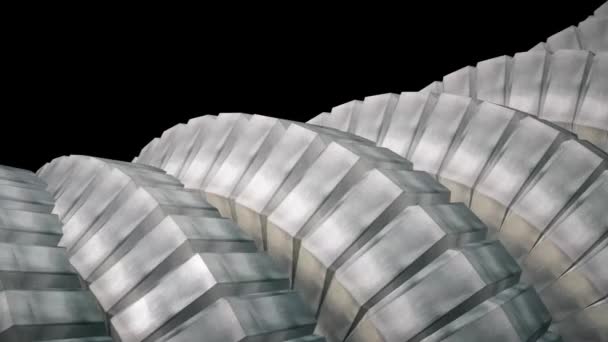 3 d コンクリート歯車機構シームレス ループ抽象アニメーション背景新しい品質カラフルなクールな素敵な美しい映像を回転のようなヘビのワーム背骨 — ストック動画
