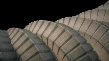 Yılan solucan omurga Döndürme mekanizması sorunsuz döngü soyut animasyon arka plan yeni kalite renkli serin güzel güzel video görüntüleri 3d beton gears gibi